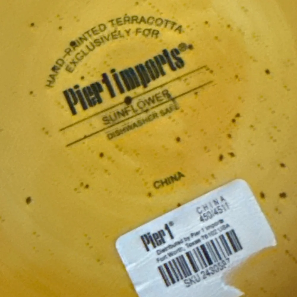 Pier 1 Imports Hand Painted Terracotta Sunflower Large Beverage Pitcher 72 Oz